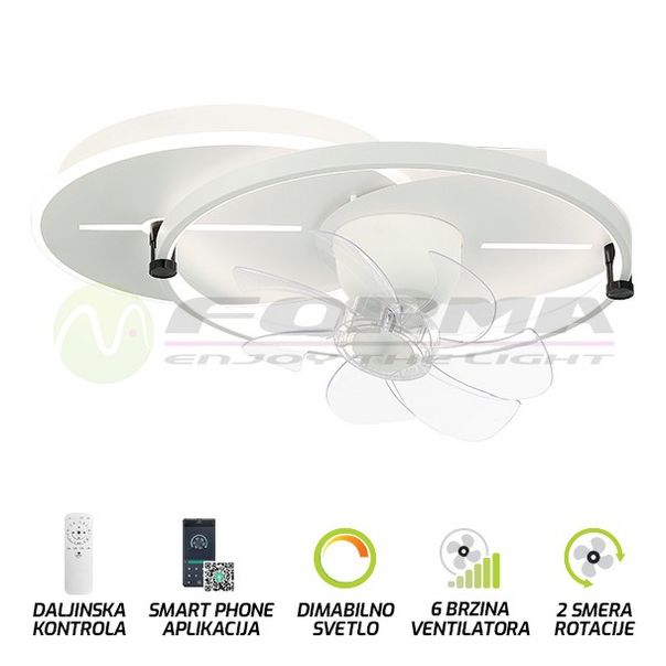 FORMA LED plafonska lampa sa ventilatorom 55W FV1101-55 bela 3000K-6400K - EP2684226