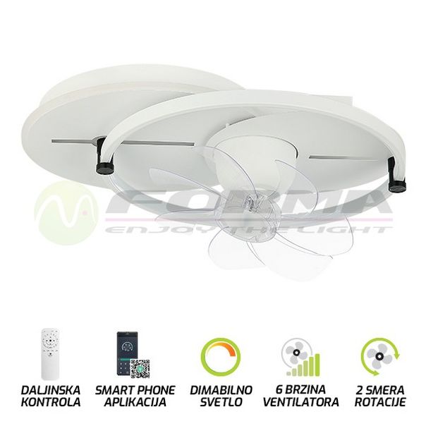 FORMA LED plafonska lampa sa ventilatorom 55W FV1101-55 bela 3000K-6400K - EP2684226