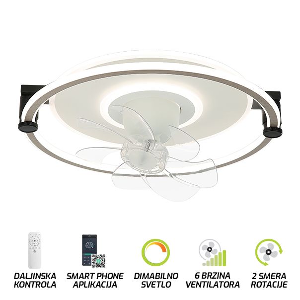 FORMA LED plafonska lampa sa ventilatorom 50W FV1102-50 bela 3000K-6400K - EP2684229