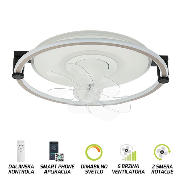 FORMA LED plafonska lampa sa ventilatorom 50W FV1102-50 bela 3000K-6400K - EP2684229