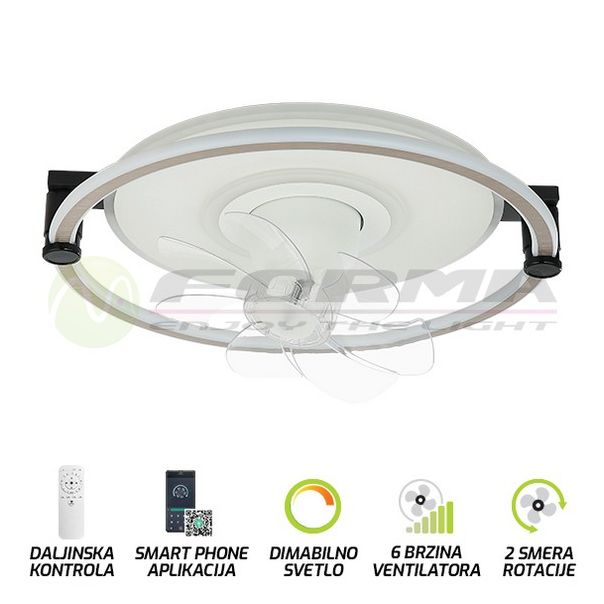 FORMA LED plafonska lampa sa ventilatorom 50W FV1102-50 bela 3000K-6400K - EP2684229