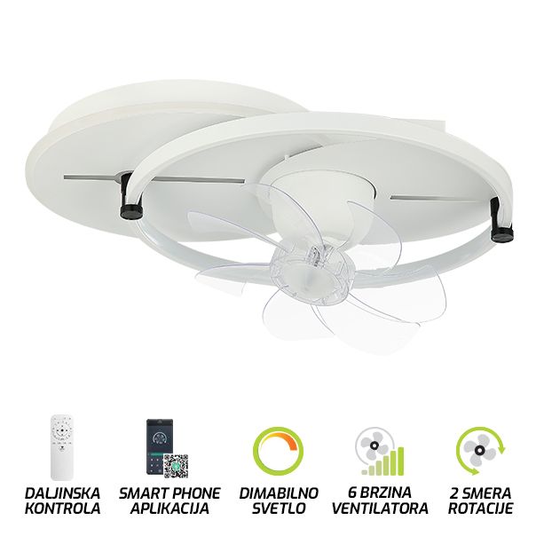 FORMA LED plafonska lampa sa ventilatorom 50W FV1102-50 bela 3000K-6400K - EP2684229