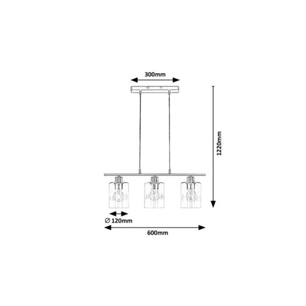 RABALUX Visilica Miroslaw hrom E27 40W - 3580