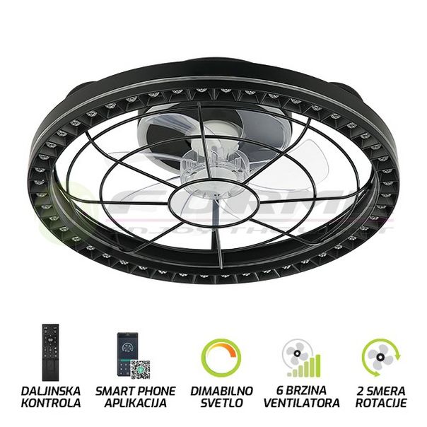 FORMA LED plafonska lampa sa ventilatorom 50W FV2001-50 crna 3000K-6400K - EP2684232