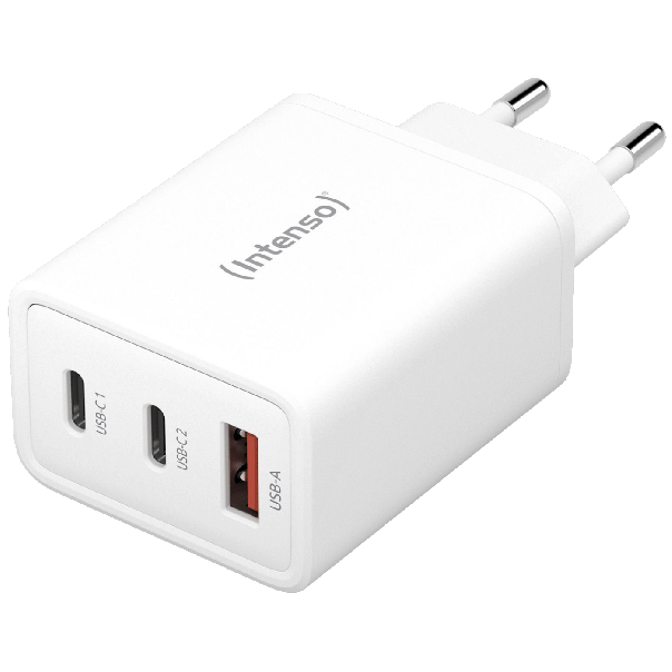 INTENSO Punjač kućni, brzi W65ACC GaN, 1 x USB-A, 2 x UCB-C, 3A, 65W - 35871