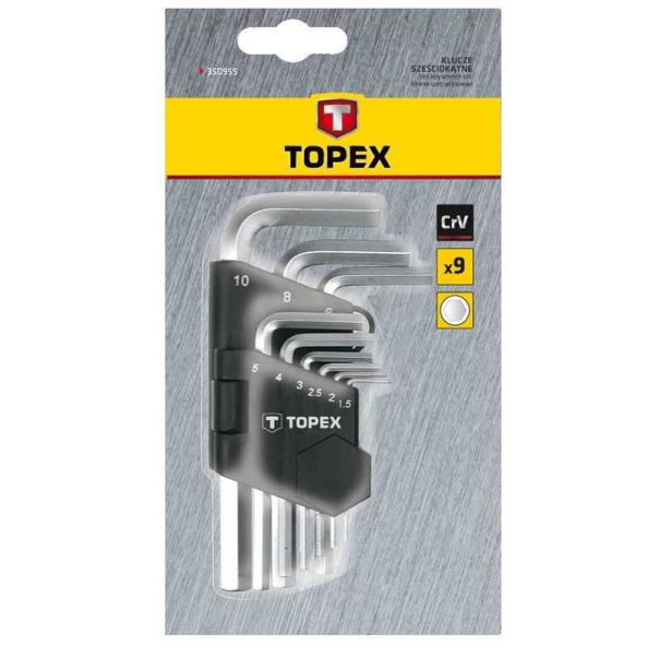 TOPEX Ključ INBUS 1,5-10 mm običan - 35D955