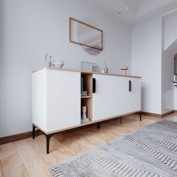 HANAH HOME Komoda Tarz, krem/bela - 360ALE1101