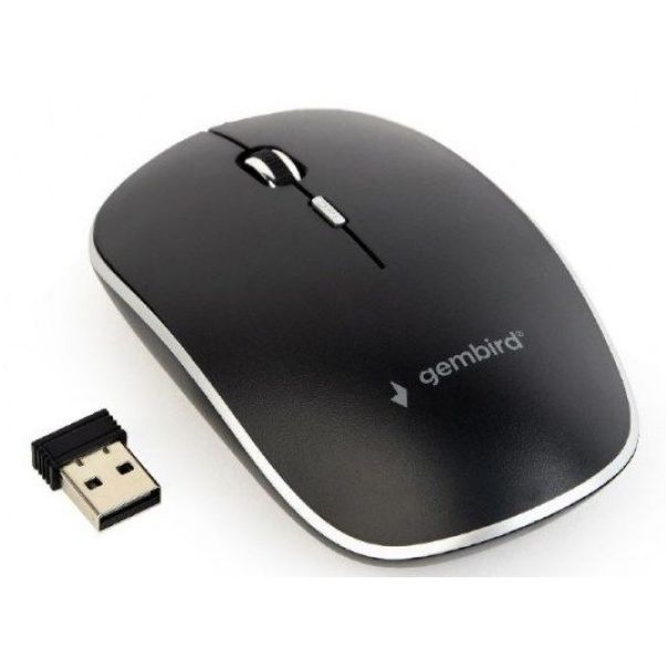 GEMBIRD MUSW-4B-01 Bezicni mis 2,4GHz opticki USB 800-1600Dpi black 115mm, visina-30mm fok - 20185-1