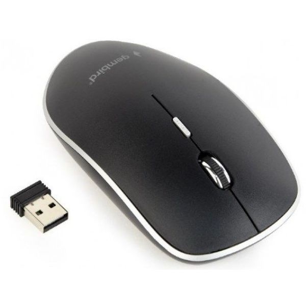GEMBIRD MUSW-4B-01 Bezicni mis 2,4GHz opticki USB 800-1600Dpi black 115mm, visina-30mm fok - 20185-1