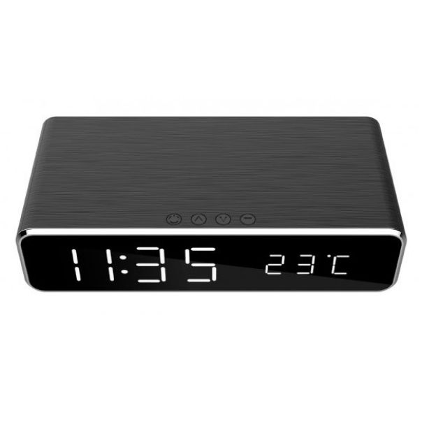 GEMBIRD Digitalni sat + alarm sa bežičnim punjenjem telefona, DAC-WPC-01, crna - 38270