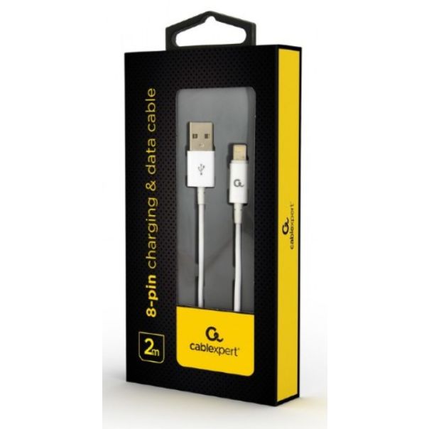 GEMBIRD USB kabl na Lightning, CC-USB2P-AMLM-2M-W, 2m, bela - 38348