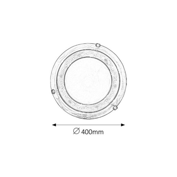 Rabalux Plafonjera Laretta E27 2x MAX 60W belo staklo - alabaster (3714) - 3714