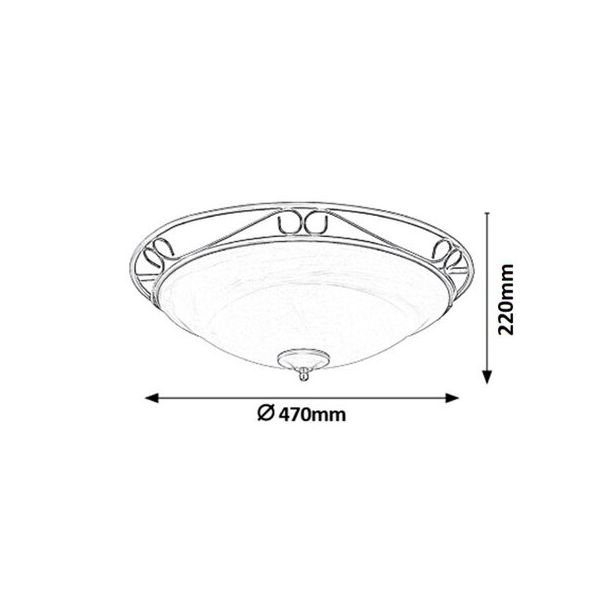 Rabalux Plafonjera Athen E27 3x MAX 60W crna (3723) - 3723