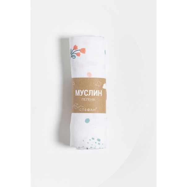 STEFAN Pelena od muslina 78x78cm Grančica, bela - 373-Grančica