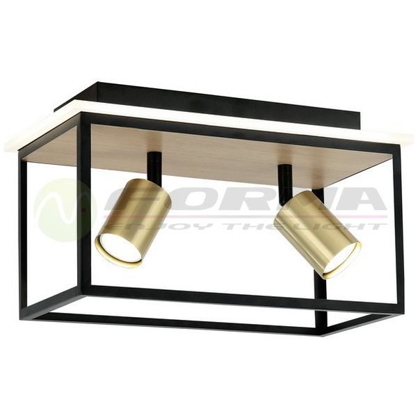 FORMA Spot lampa 2xGU10+LED FG152-2 BK+WD 4000K - 006490