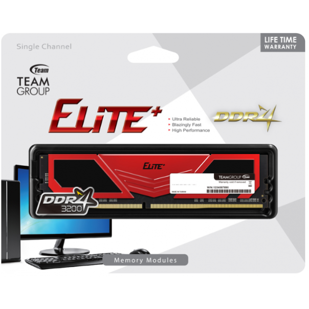TEAM GROUP TeamGroup DDR4 TEAM ELITE PLUS RED UD-D4 16GB 3200MHz - 38651