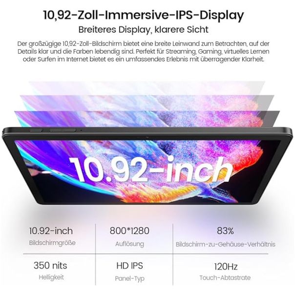 OSCAL Tablet Pad 90 LTE 10.92 HD+IPS/T606 OC/8GB/128GB/7700mAh/8+13MP/Android - 42728