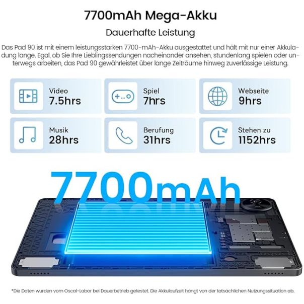 OSCAL Tablet Pad 90 LTE 10.92 HD+IPS/T606 OC/8GB/128GB/7700mAh/8+13MP/Android - 42728