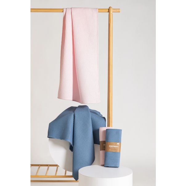 STEFAN Prekrivač za bebe od vafla 80x120cm, plava - 376-plava