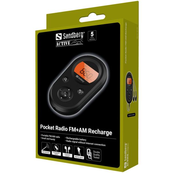 SANDBERG FM prijemnik Pocket 421-02, punjivi - 43233