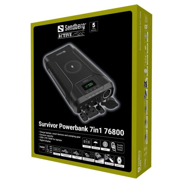 SANDBERG Powerbank Survivor 7u1 421-15, 60W PD, ,76800 mAh - 43247