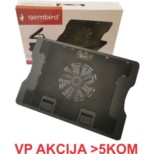 GEMBIRD Hladnjak za laptop 15-17'' N2000FS 140mm Fan-Control, 2xUSB 370x265mm Ergo Stand(631) 19071 - 19071