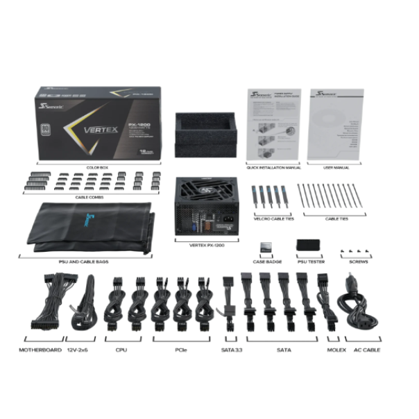 SEASONIC Napajanje 1200W VERTEX PX-1200 Modularno, 80+ Platinum ATX3.0 - 43078-1