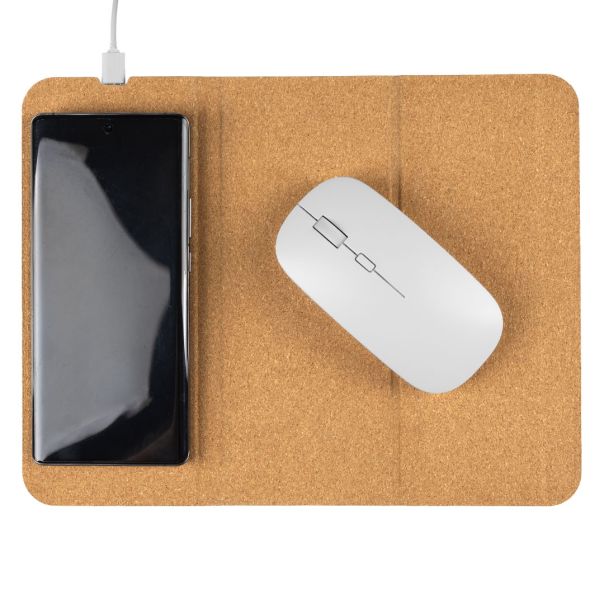 Podloga za miš FLIP PAD sa bežičnim punjačem 15W – sklopiva, pluta, bež - EP3258935