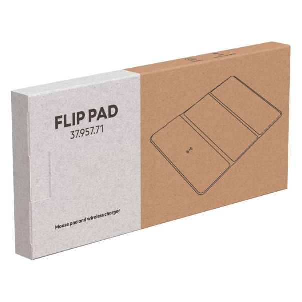 Podloga za miš FLIP PAD sa bežičnim punjačem 15W – sklopiva, pluta, bež - EP3258935