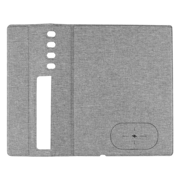 Podloga za miš MULTI PAD sa bežičnim punjačem 15W – RPET, držač za telefon i olovke, siva - EP3258980