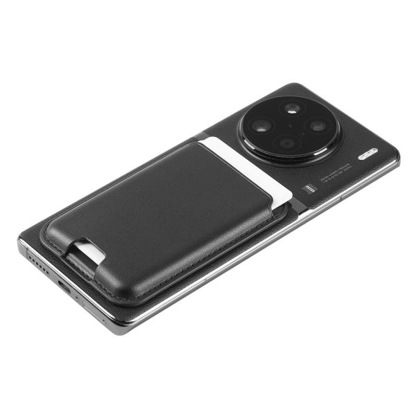Magnetni držač kartica za telefon BECCO – termoosetljiva eko koža, MagSafe, crni - EP3258941