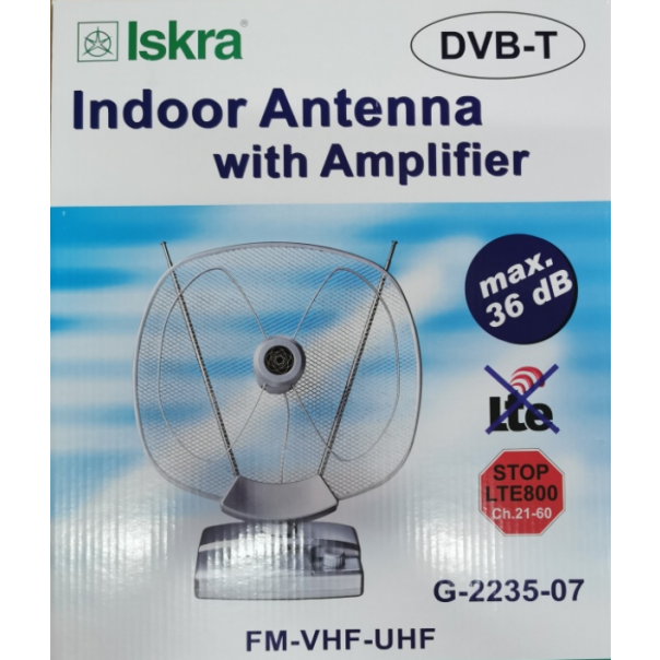 ISKRA Sobna antena G2235-07, UHF/VHF, 36dB, sa pojačalom, siva - 1323-1