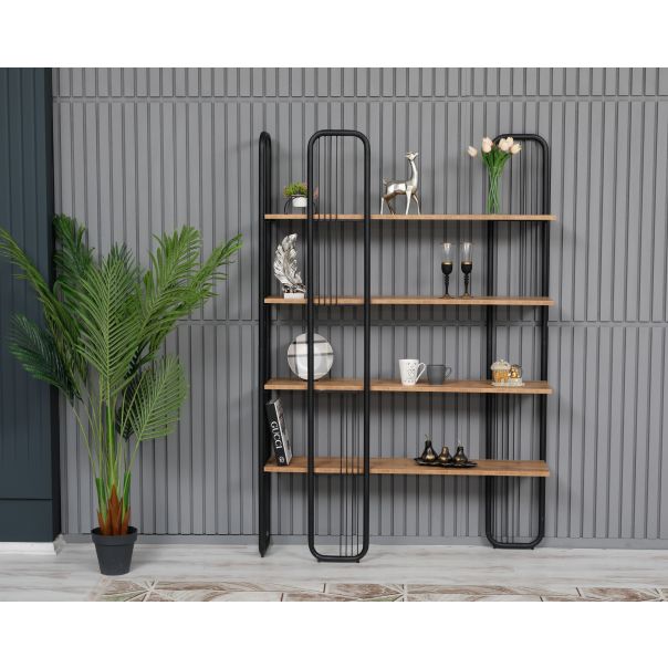 HANAH HOME Polica za knjige Sierra, krem/crna - 379VLV1310