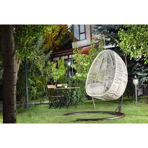 HANAH HOME Viseća ljuljaška jaje Findik, crna/krem - 379VLV1704