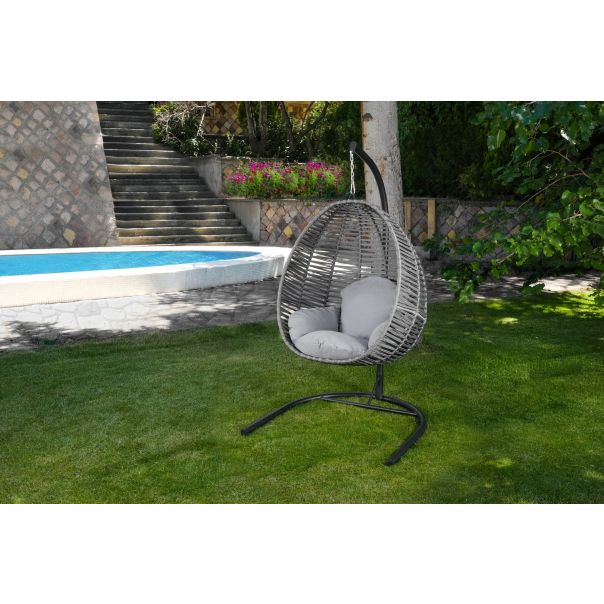 HANAH HOME Viseća ljuljaška jaje Findik, crna/siva - 379VLV1720