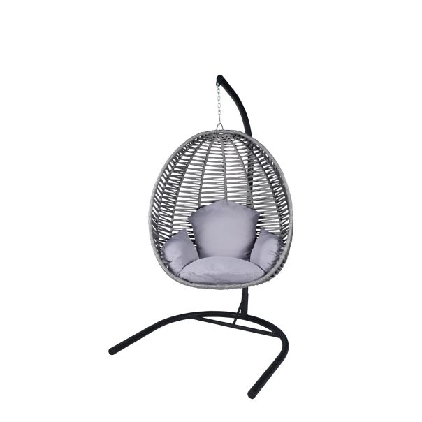 HANAH HOME Viseća ljuljaška jaje Findik, crna/siva - 379VLV1720
