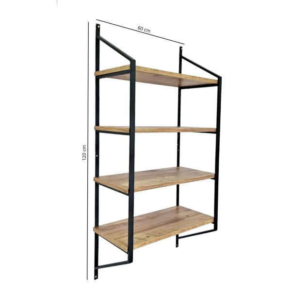 HANAH HOME Zidna polica Raffy3, braon/crna - 379VLV1809