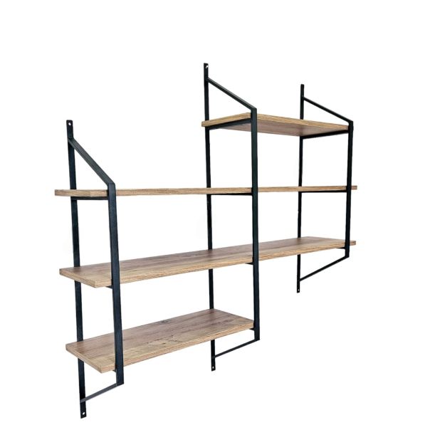 HANAH HOME Zidna polica Raffy5, braon/crna - 379VLV1811