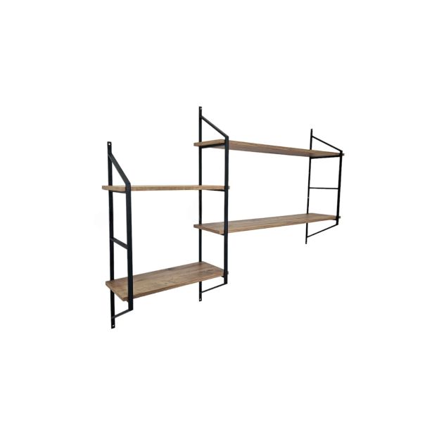 HANAH HOME Zidna polica Raffy5, braon/crna - 379VLV1811