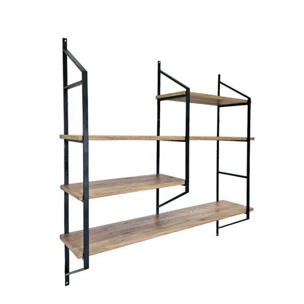 HANAH HOME Zidna polica Raffy6, braon/crna - 379VLV1812