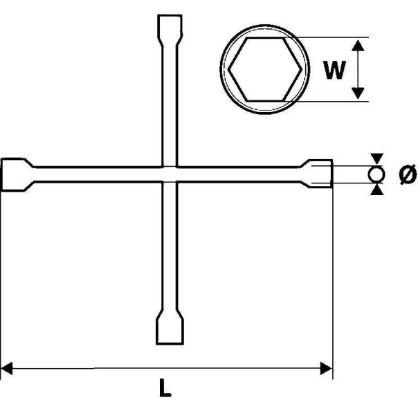 TOPEX Ključ krstasti 17,19,22,13/16 mm - 37D310