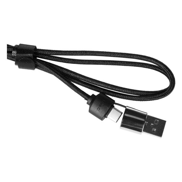 USB kabl BETA 6u1 60W sa svetlećim logom – 3 izlaza, PD, najlon 1,2 m, crni - EP3258977