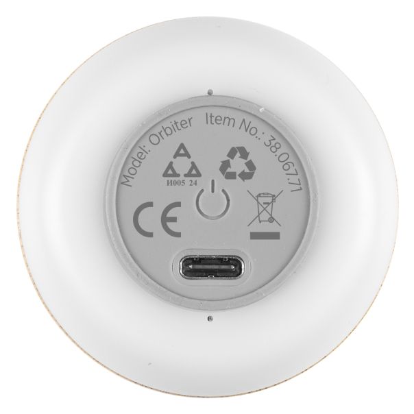 Bluetooth zvučnik ORBITER 3W od bambusa – režim osvetljenja, Bluetooth 5.2, bež - EP3258938