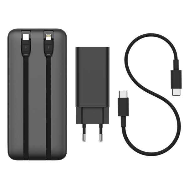 Stanica za punjenje REVOLUTION – 4 odvojive pomoćne baterije 10.000 mAh, 3u1 bežično, GaN 65W punjač - EP3259055