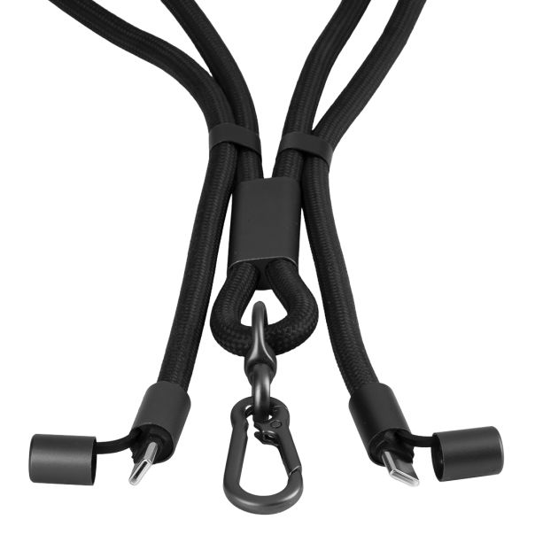 Type-C kabl NET 65W u obliku trake za nošenje – 1,6 m, najlon, PD, crni - EP3258971