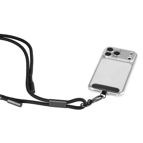 Type-C kabl NET 65W u obliku trake za nošenje – 1,6 m, najlon, PD, crni - EP3258971