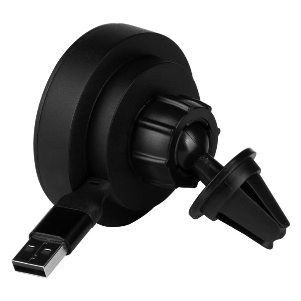 Auto držač i bežični punjač WADE 15W – magnetni, uvlačivi kabl, USB-A i Type-C izlaz, crni - EP3258968