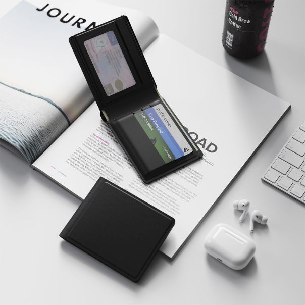 Find My novčanik WALLET FINDER – Apple licenca, bežično punjenje, reciklirana eko koža, crni - EP3259022