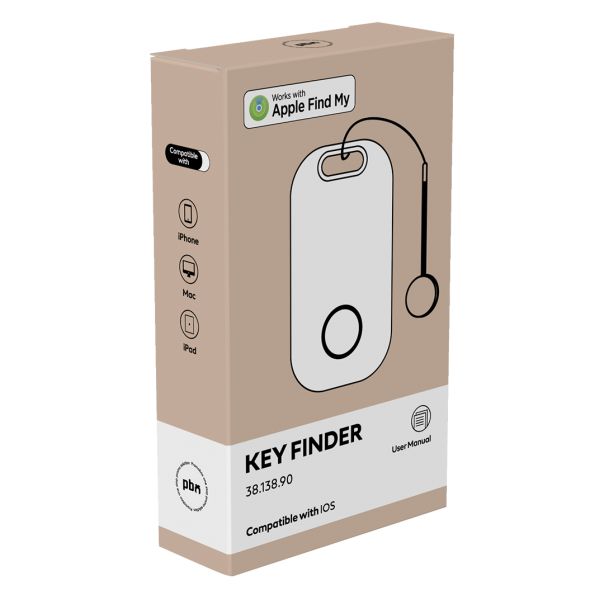 Find My privezak za ključeve KEY FINDER – Apple licenca, zvuk 100 dB, CR2032 do 12 meseci, beli - EP3258995