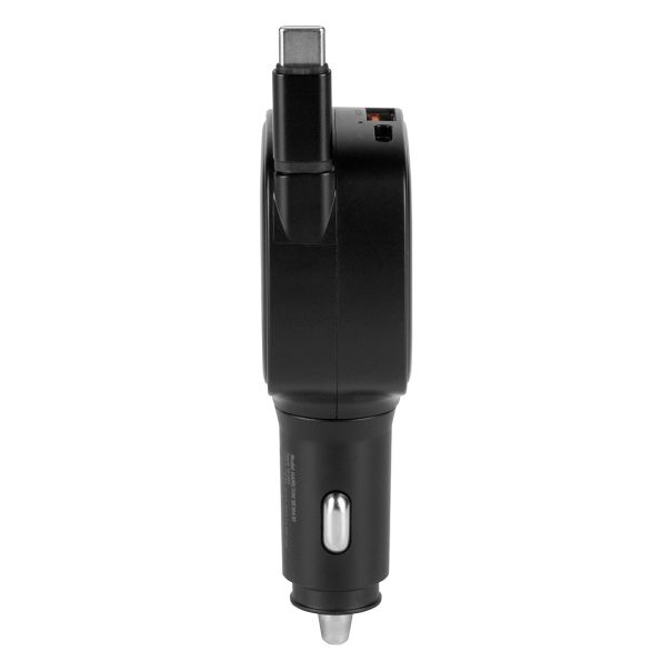 Auto punjač HAMILTON 84W sa uvlačivim kablom – 3 uređaja, PD/PPS, 12–24 V, crni - EP3259004